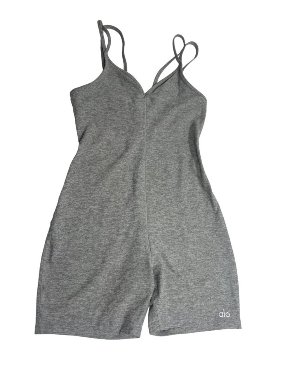 ALO Yoga Alosoft Center Stage Onesie in Athletic Heather Grey